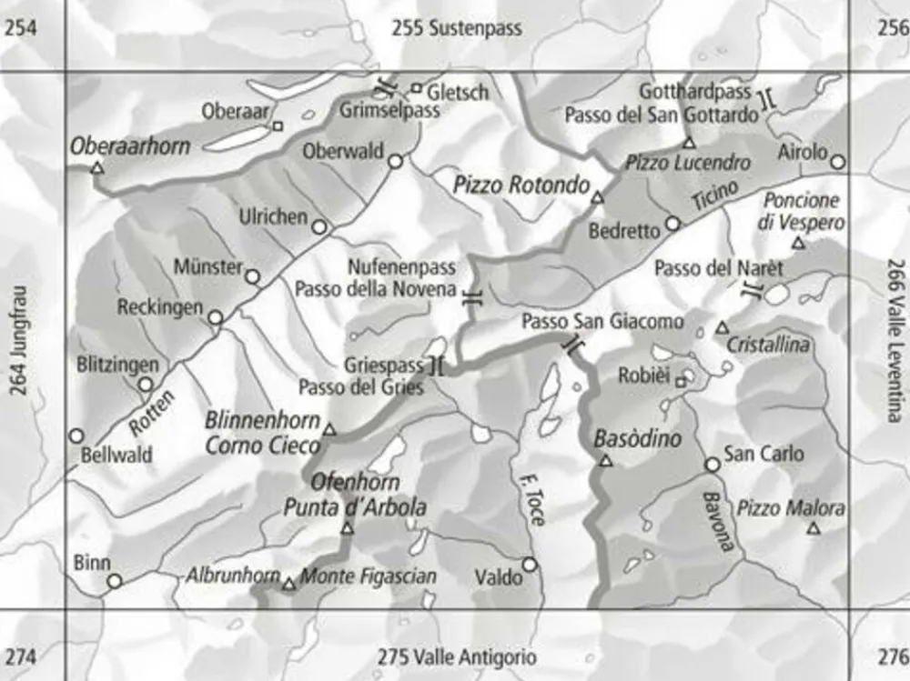 Bundesamt - Swisstopo Skitoerkaart 265S Nufenenpass