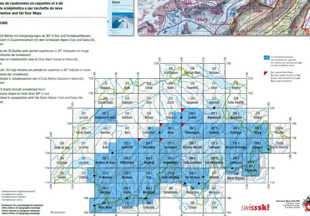 Bundesamt - Swisstopo Skitoerkaart 284S Mischabel