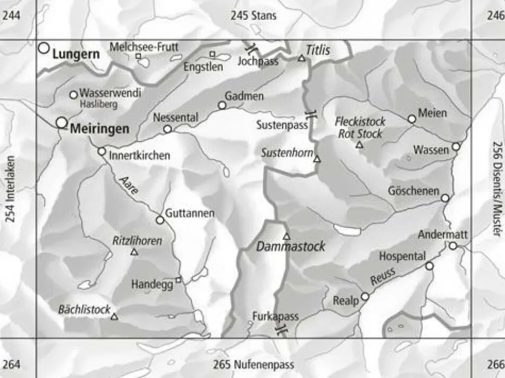 Bundesamt - Swisstopo Skitoerkaart 255S Sustenpass