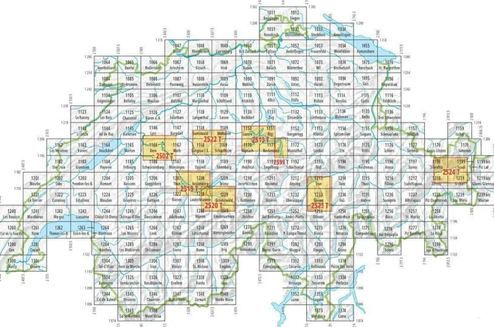 Bundesamt - Swisstopo Topografische kaart 1257 St-Moritz