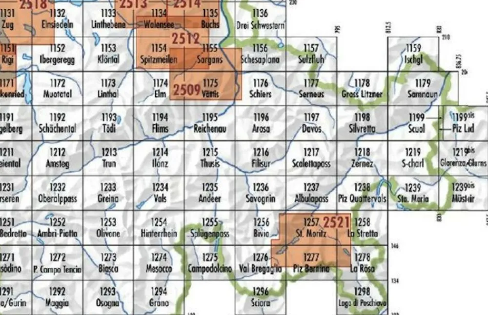 Bundesamt - Swisstopo Topografische kaart 1275 Campodolcino