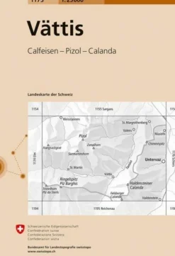 Bundesamt - Swisstopo Topografische kaart 1175 Vättis