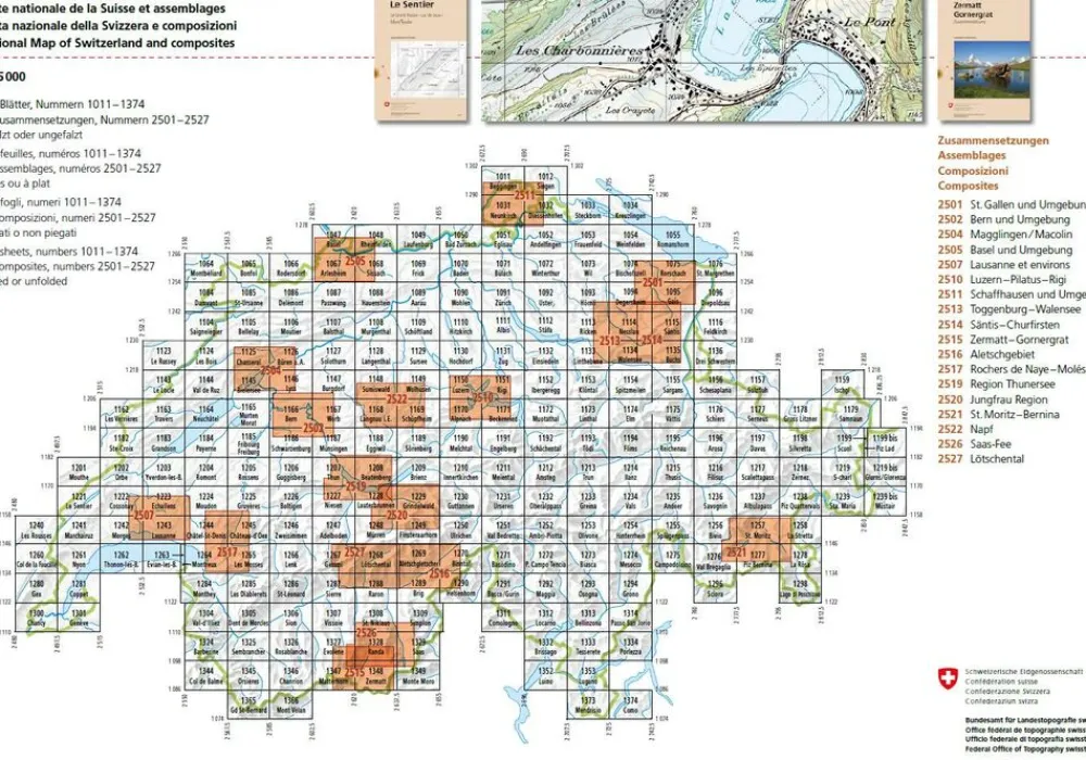 Bundesamt - Swisstopo Topografische kaart 2527 Lötschental