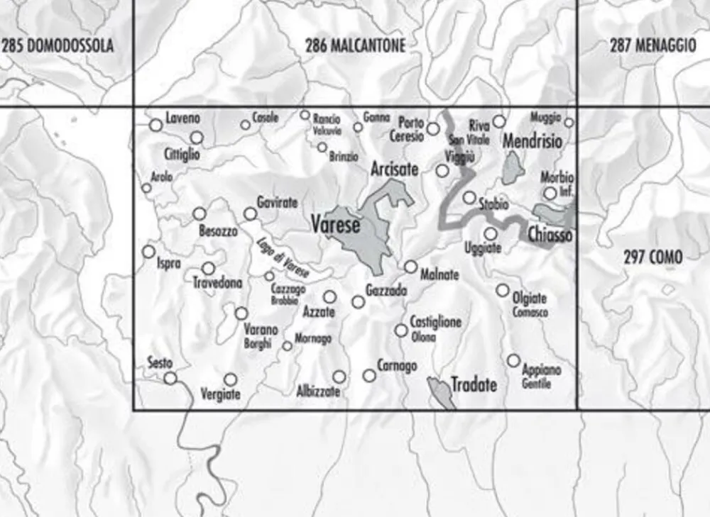 Bundesamt - Swisstopo Topografische kaart 296 Chiasso