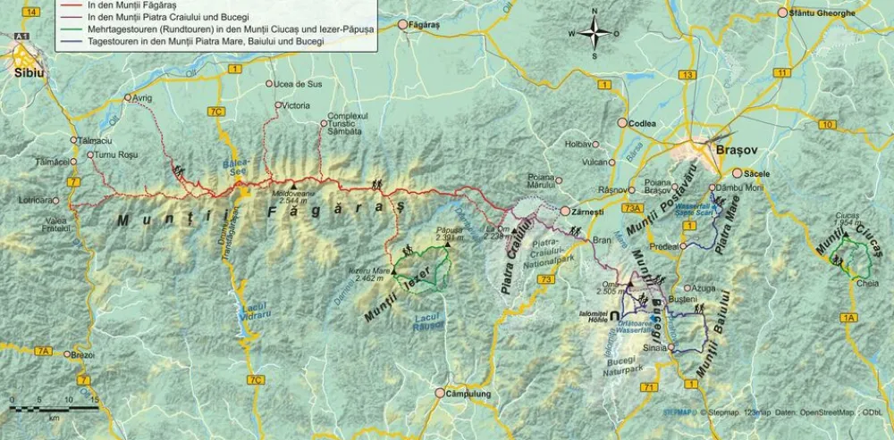 Conrad Stein Verlag Wandelgids Rumänien: Trekkingklassiker Sudkarpaten