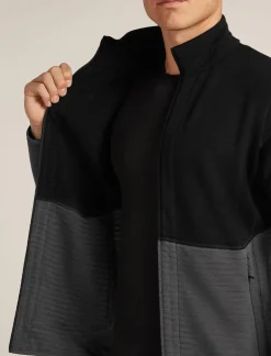 Heren Icebreaker M Merino 400 RealFleece Descender LS Zip