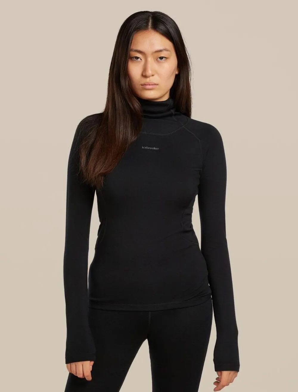 DAMES Icebreaker W 300 MerinoFine Polar LS Roll Neck