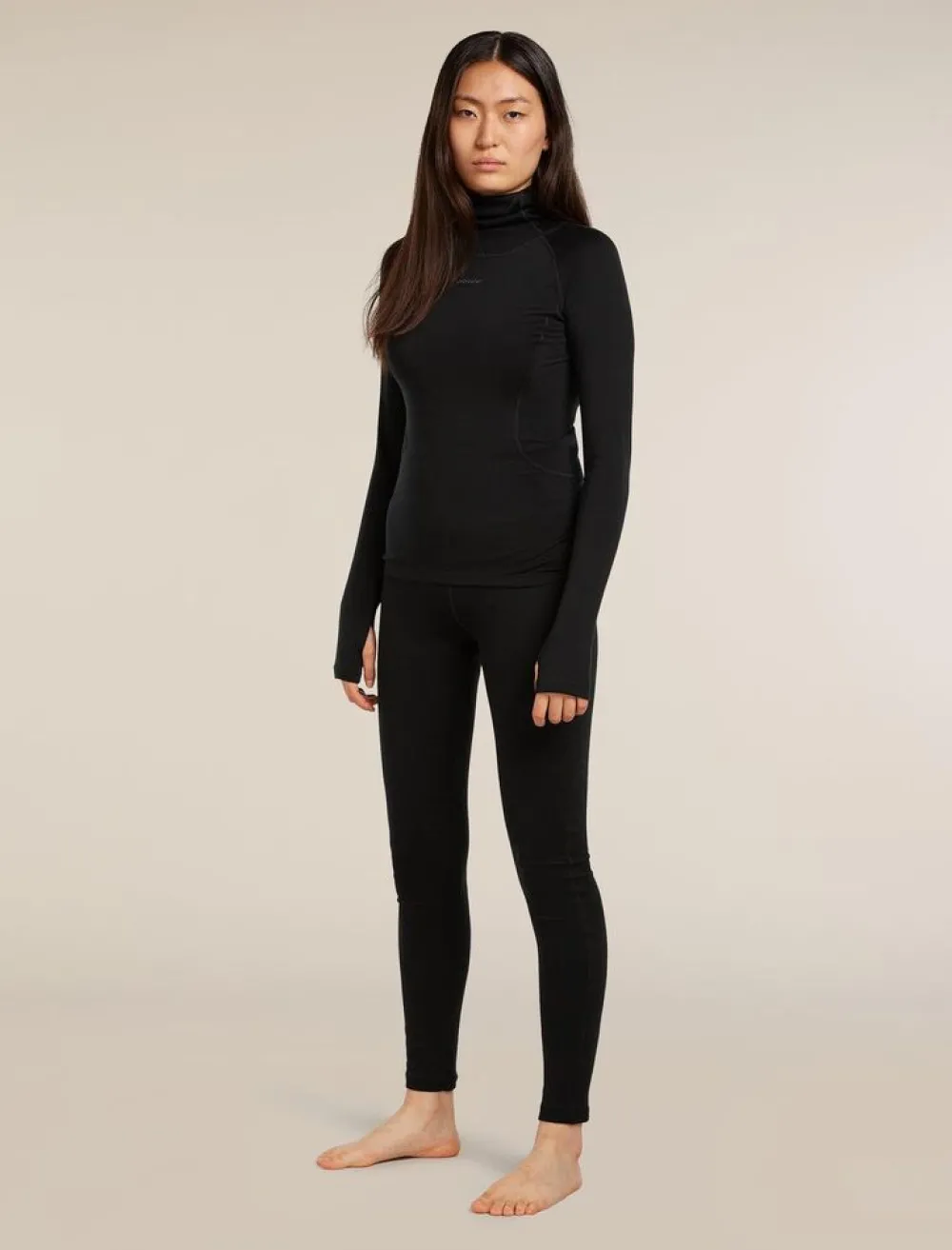 DAMES Icebreaker W 300 MerinoFine Polar LS Roll Neck