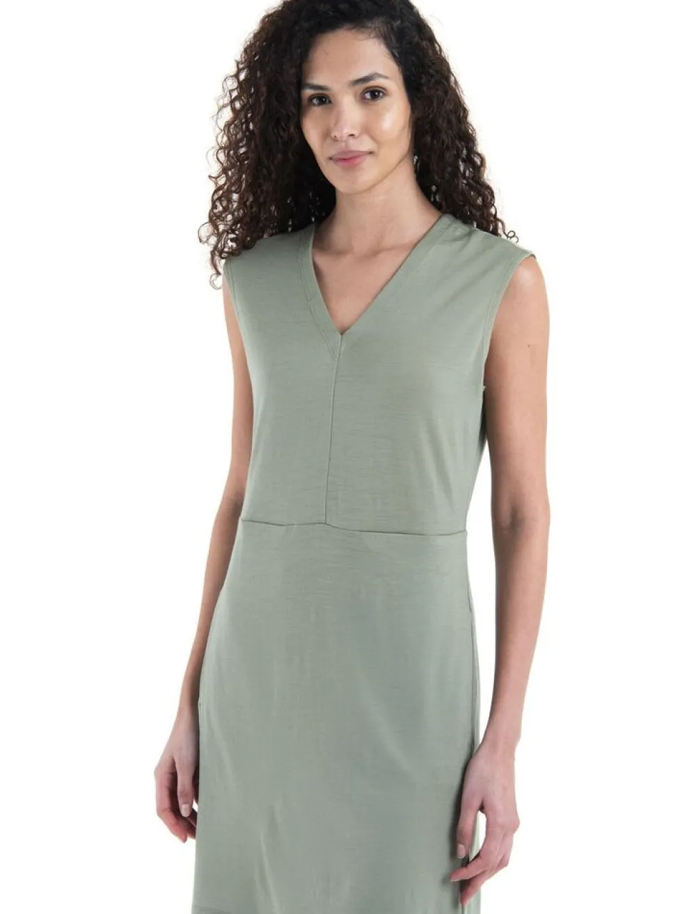 DAMES Icebreaker W Merino 200 Granary Sleeveless V Neck Dress