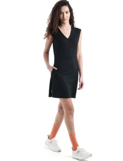 DAMES Icebreaker W Merino 200 Granary Sleeveless V Neck Dress