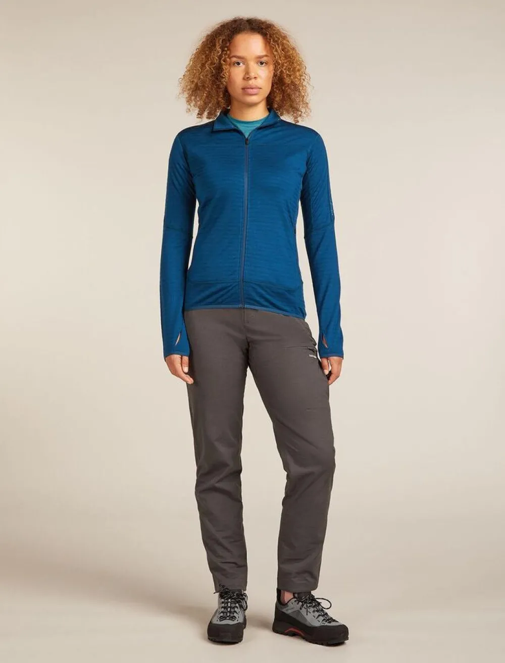 DAMES Icebreaker W Merino Blend 300 RealFleece Descender LS Zip