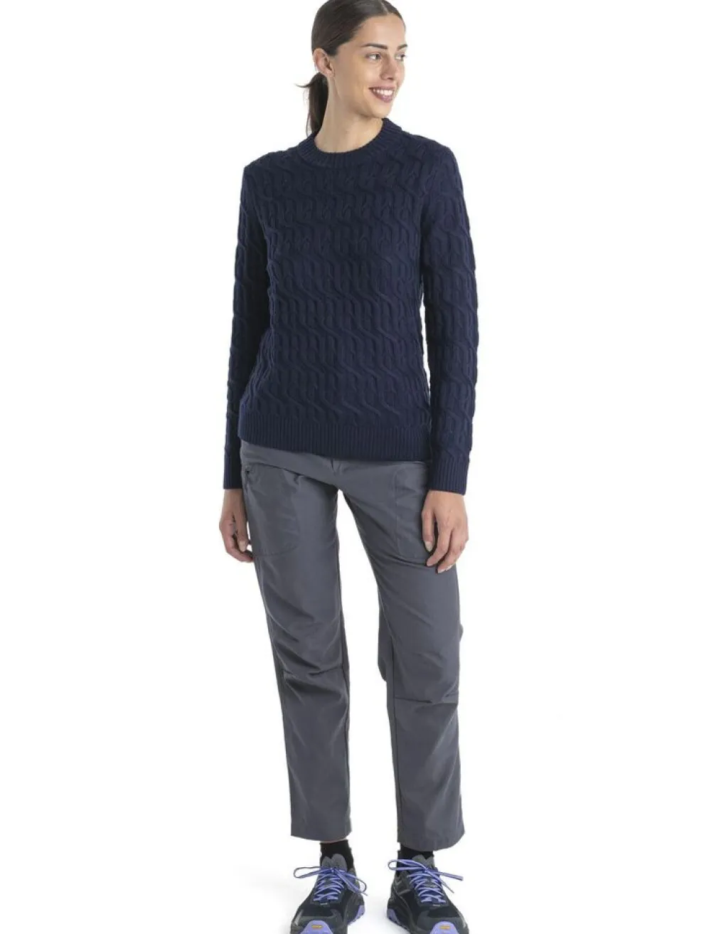 DAMES Icebreaker W Merino cable crew sweater
