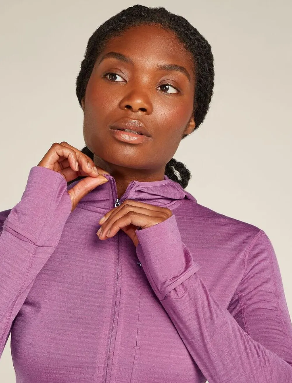 DAMES Icebreaker W Merino Realfleece Descender LS Zip Hoodie