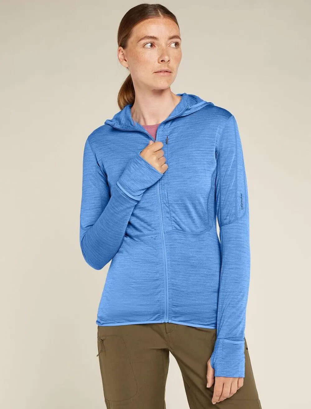 DAMES Icebreaker W Merino Realfleece Descender LS Zip Hoodie