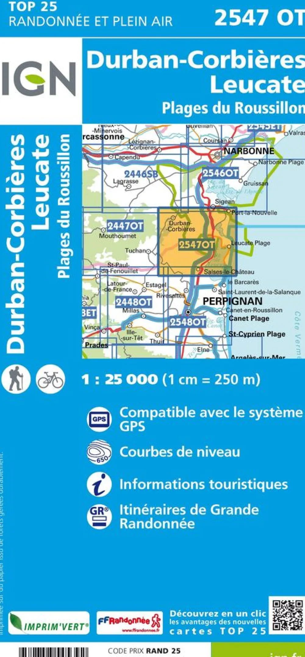 IGN 2547OT Durban-Corbières