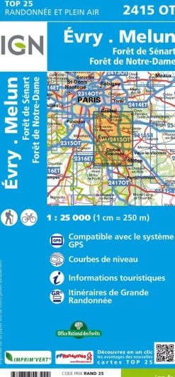 IGN 2415OT Evry Melun Forêt Sénart