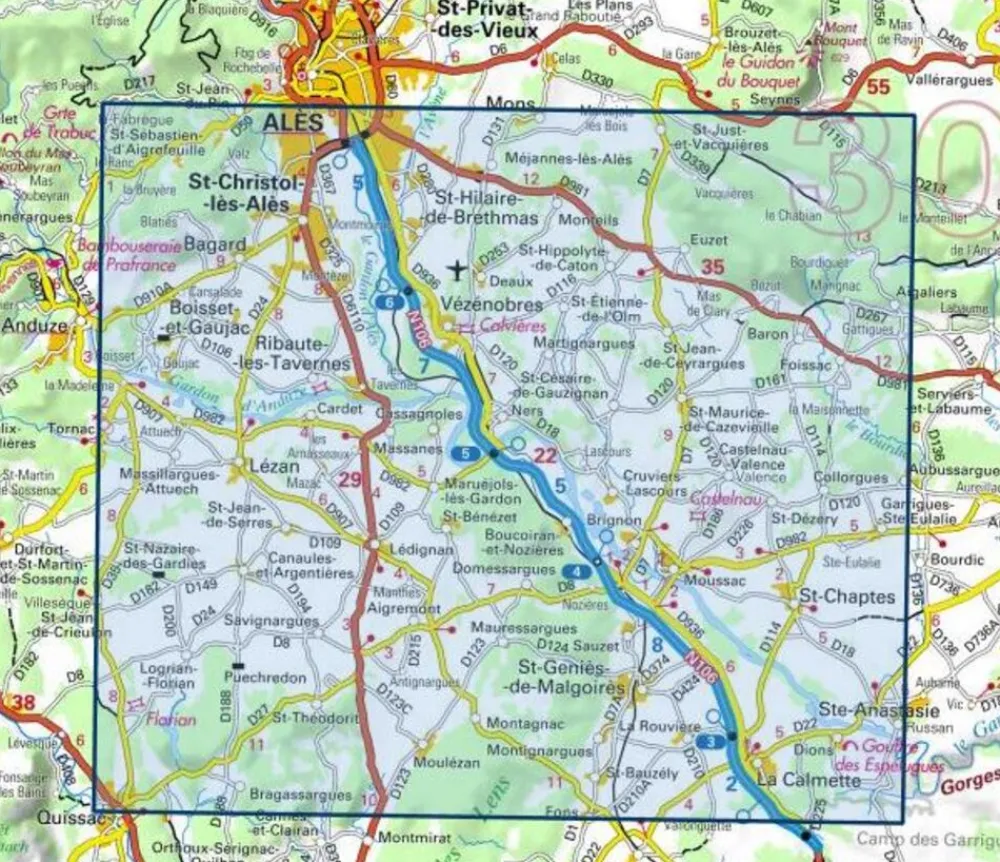 IGN 2841OT Vézénobres Moussac