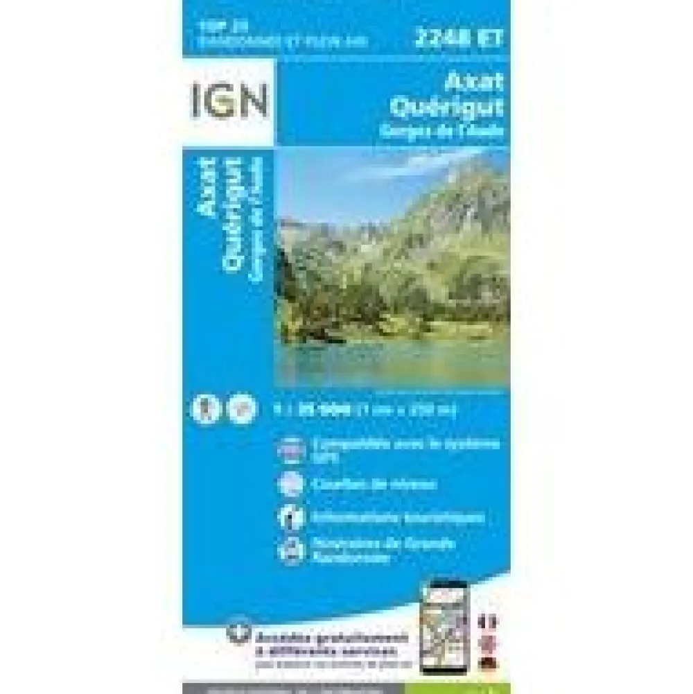 IGN Wandelkaart 2248ET Axat Querigut Gorges