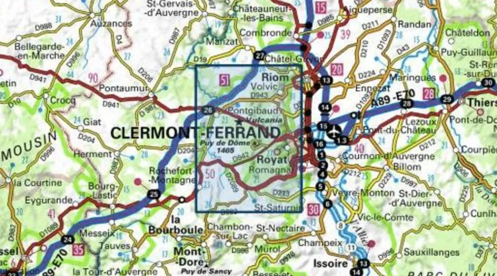 IGN Wandelkaart 2531ETR Chaîne des Puys