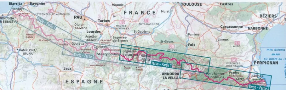 IGN Wandelkaart GR10 Traversees des Pyrenees