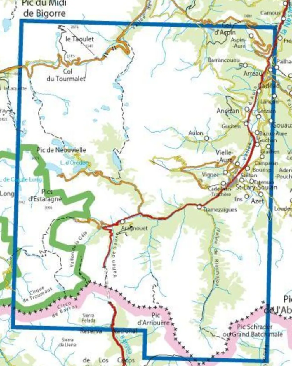 IGN Wandelkaart Néouville/vallee d aure 1748ETR 1/25