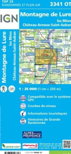 IGN Wandelkaart 3341ot Montagne de Lure