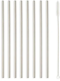 Kikkerland Stainless straws s/10