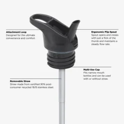 Klean Kanteen Classic met flip/sportdop, 800ml/27oz black