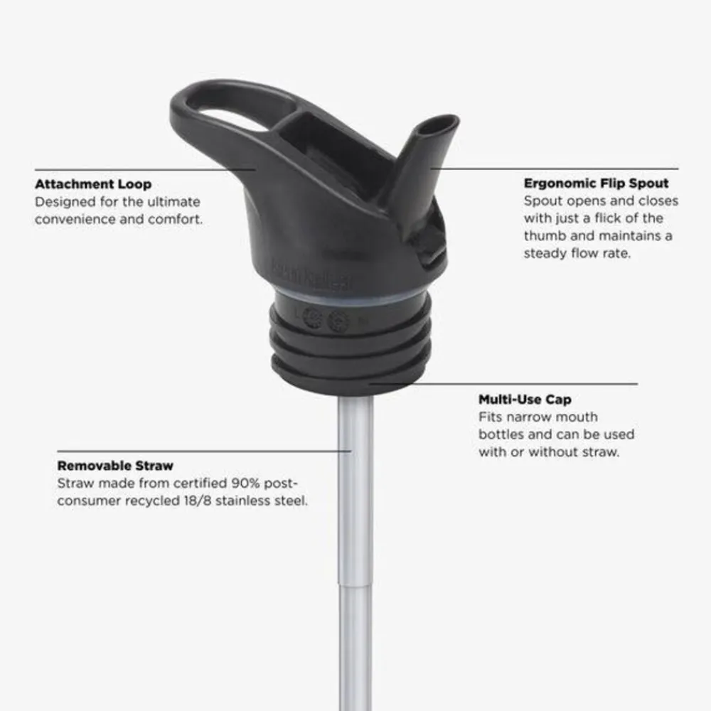 Klean Kanteen Classic met flip/sportdop, 800ml/27oz black