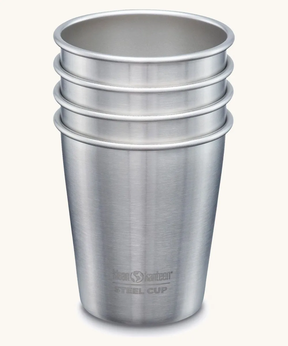 Klean Kanteen 10oz KIK pint cup-4pack brushed stainless