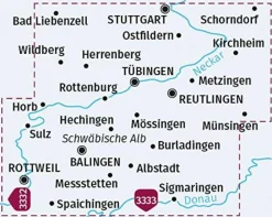 Kompass Fietskaart 3331 Stuttgarts Süden - Thübingen