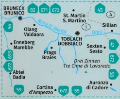 Kompass Wandelkaart 57 Bruneck - Brunico - Toblach