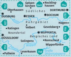 Kompass Wandelkaart 756 Südliches Ruhrgebiet