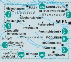 Kompass Wandelkaart 208 Wienerwald