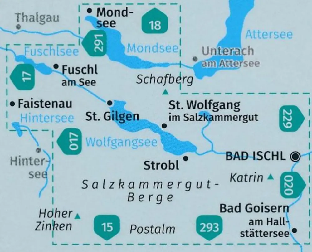 Kompass Wandelkaart 018 Wolfgangsee, Fuschisee