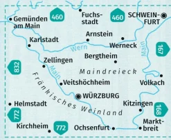 Kompass Wandelkaart 166 Würzburg, Maindreieck