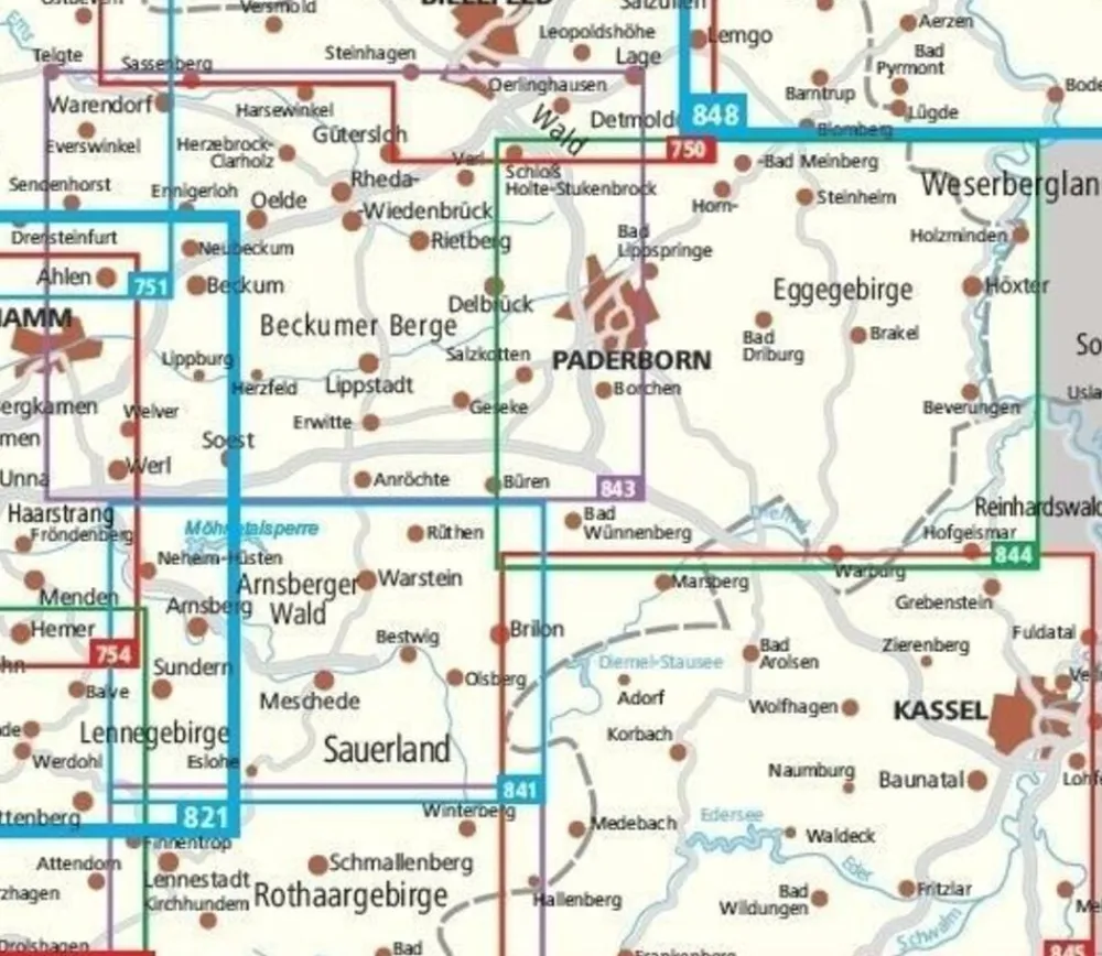 Kompass Wandelkaart 844 Sudlicher Teutoburger Wald