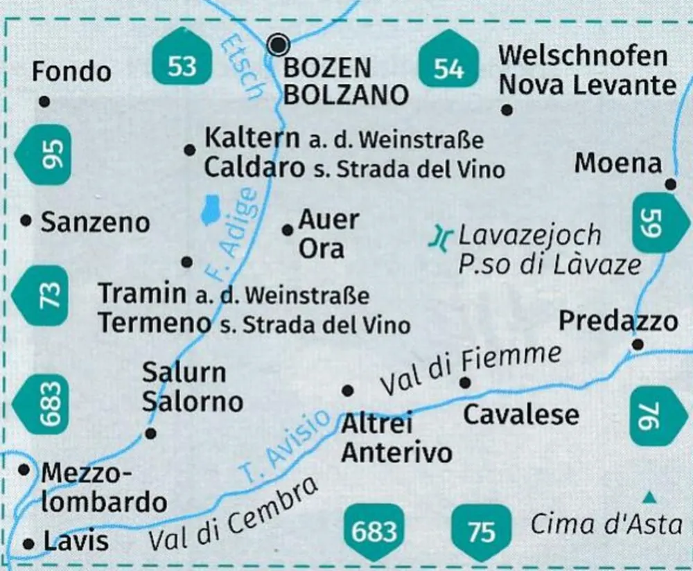 Kompass Wandelkaart wk74 Sudtirols suden, bolzano