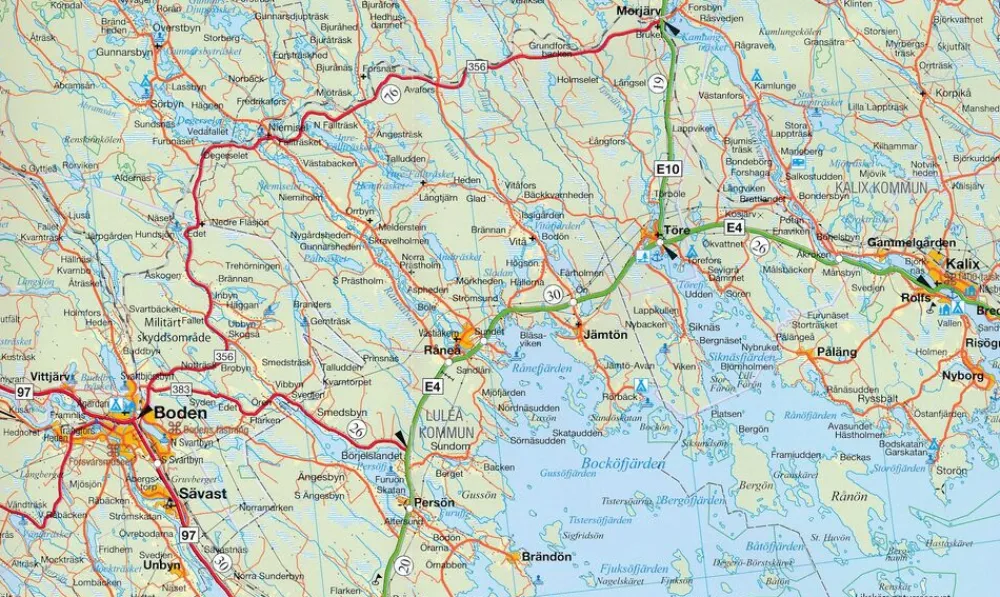 Kummerly en Frey Wegenkaart Zweden Noord 6