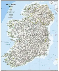 National Geographic Wandkaart Ierland