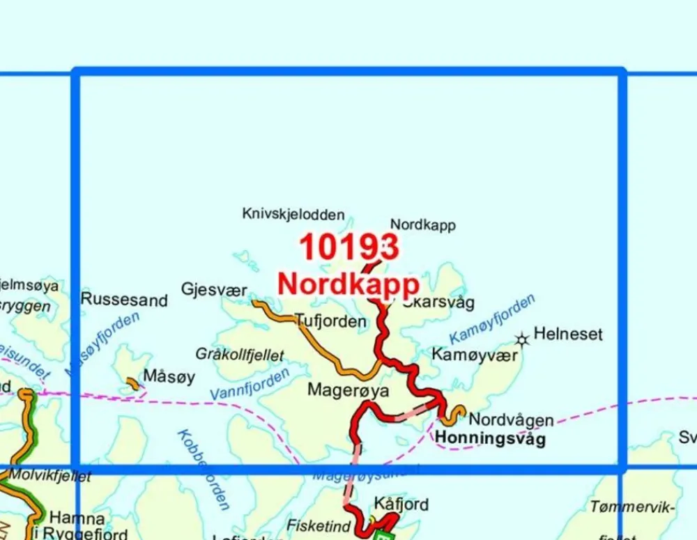 Nordeca Wandelkaart 10193 Nordkapp