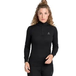 DAMES Odlo BL top turtle neck l/s half zip