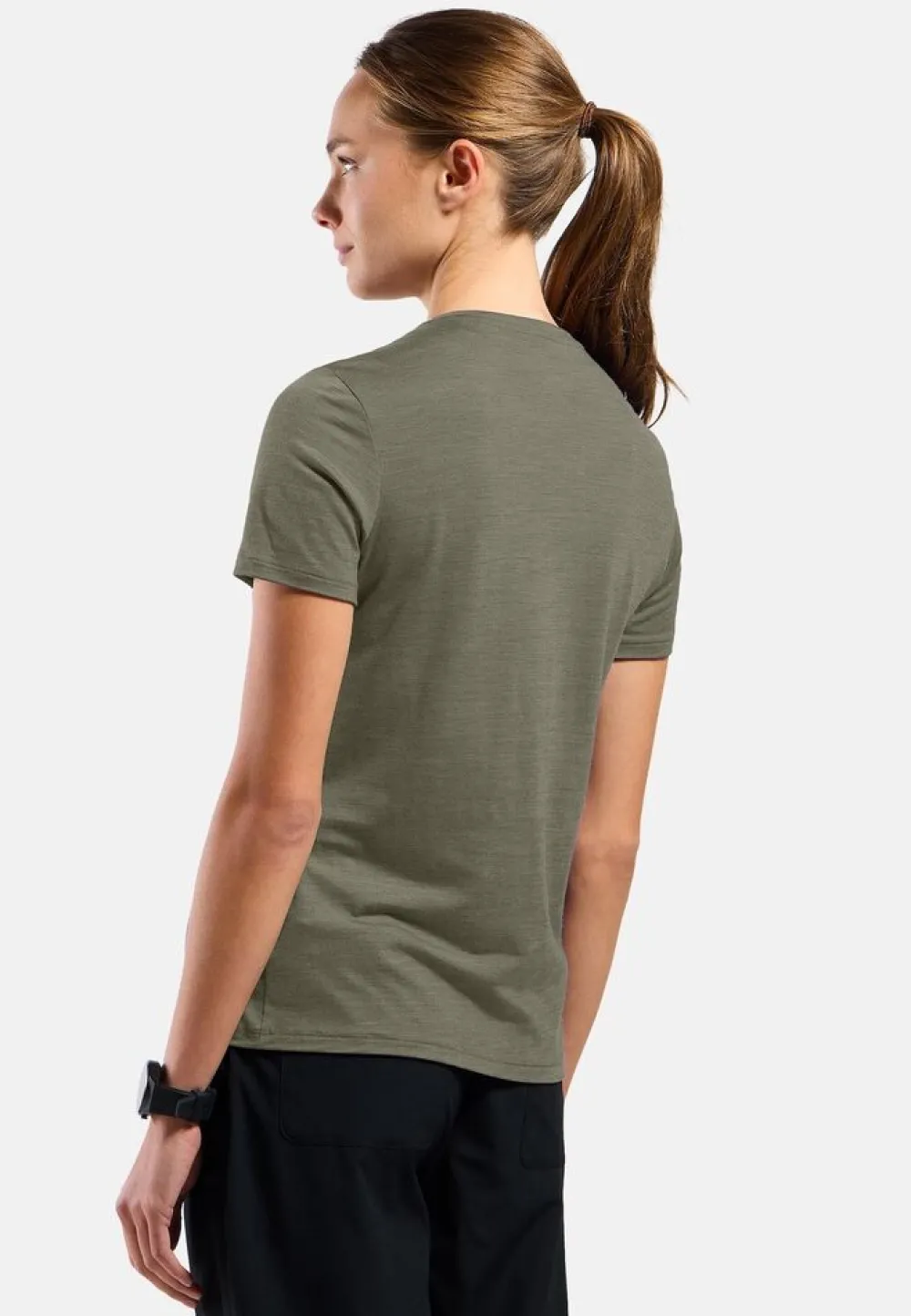 DAMES Odlo Merino Tencel Plain Tee T-Shirt Crew Neck wmns