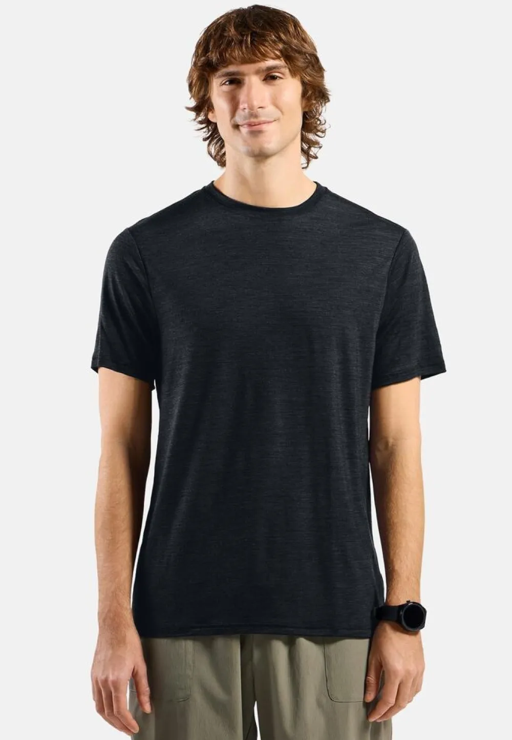 Heren Odlo Merino Tencel Plain Tee T-Shirt Crew Neck men