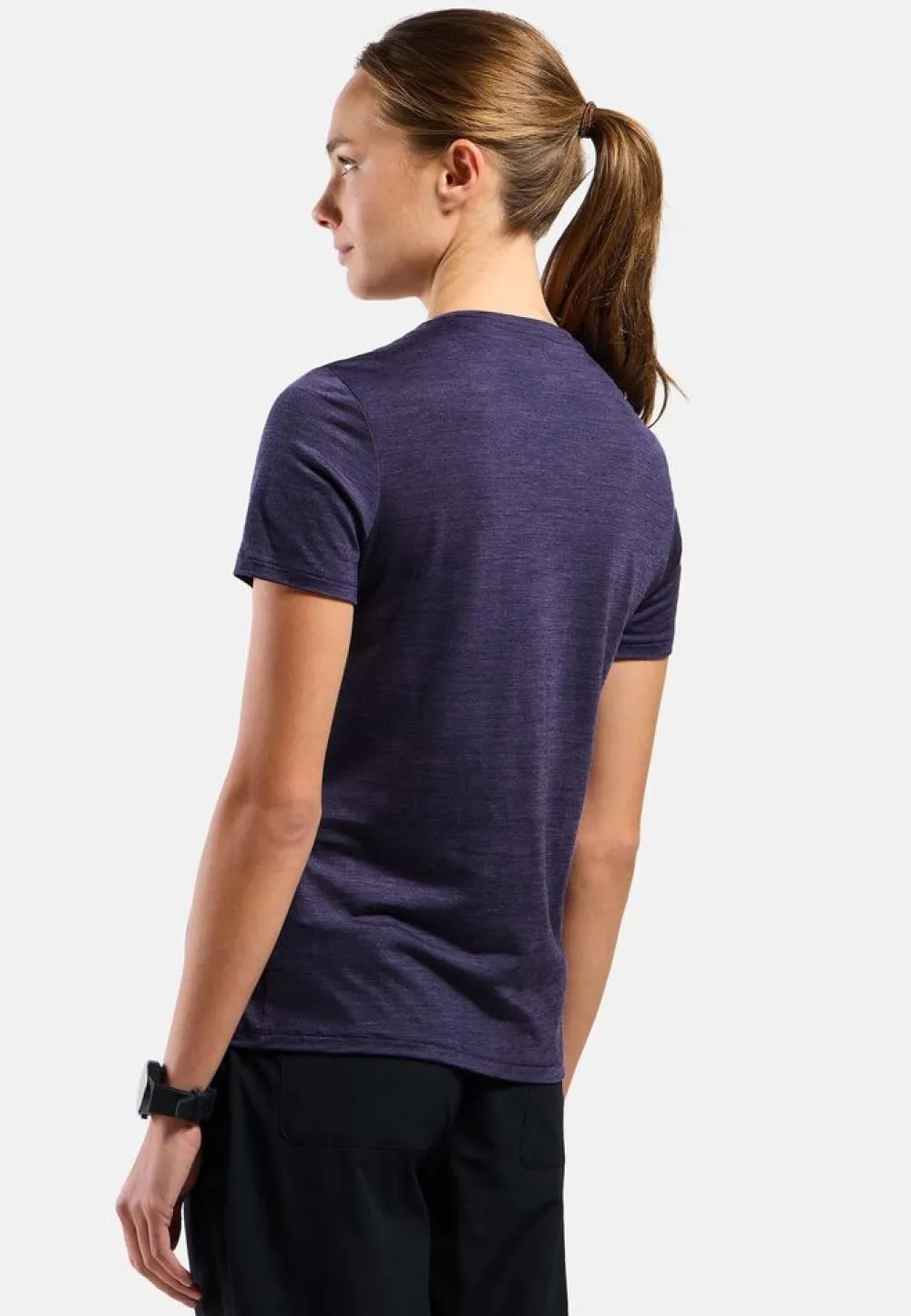 DAMES Odlo Merino Tencel Plain Tee T-Shirt Crew Neck wmns