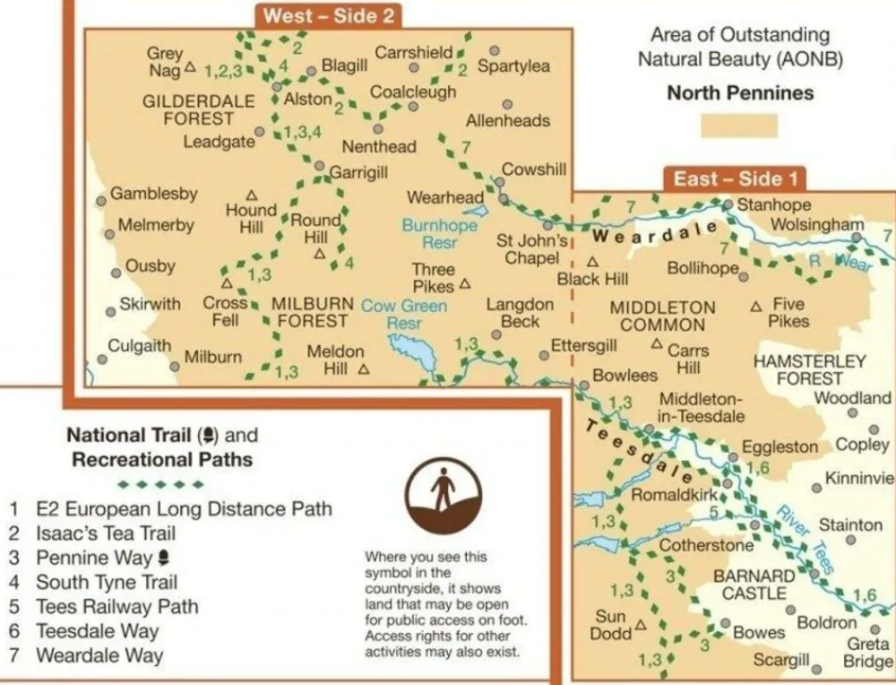 Ordnance Survey Wandelkaart Explorer 031 North Pennines - Teesdale & Weardale