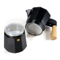 origin outdoors Espresso Maker Bellanapoli 6 Cup Real Wooden Handl