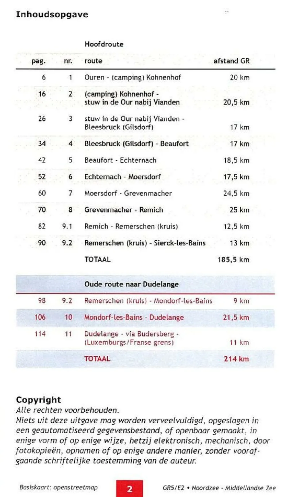 wandelende cartograaf Wandelgids GR 5 Luxemburg 2 Ouren-Sierck les bains